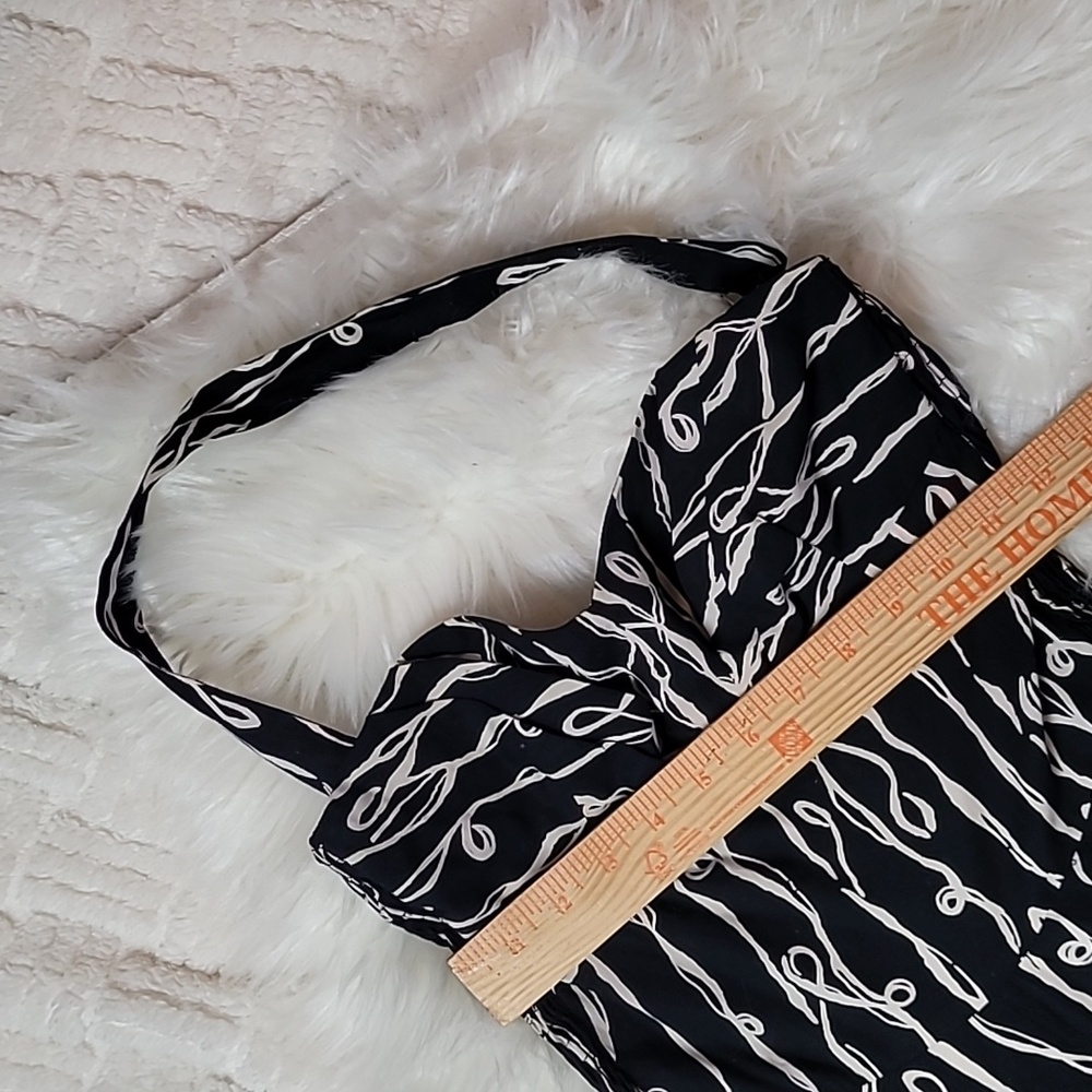 Anthropologie Girls of Savoy Cerys Dress Size 0 Halter 60s Black White Midi - Picture 6 of 10